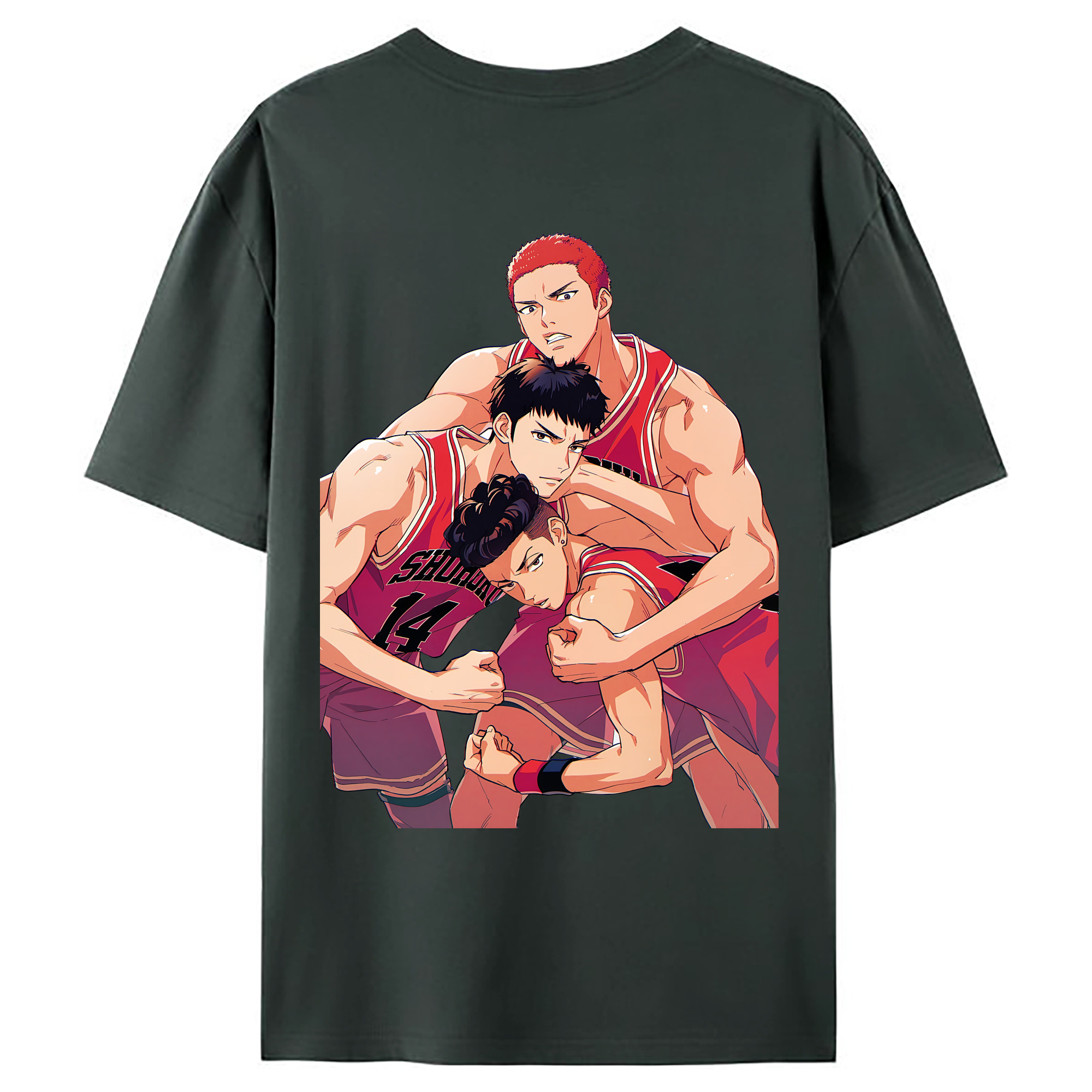 （画像用） SLAM DUNK／スラムダンク 綿100％ メンズ半袖Tシャツ（バックプリント） 通気性